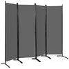 4-Panel Room Divider 173cm Folding Privacy Screen Portable Fiber Wall Divider