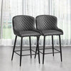 Pair of Bar Stools Faux Leather Padded Seats Metal Legs Bar Chairs Kitchen