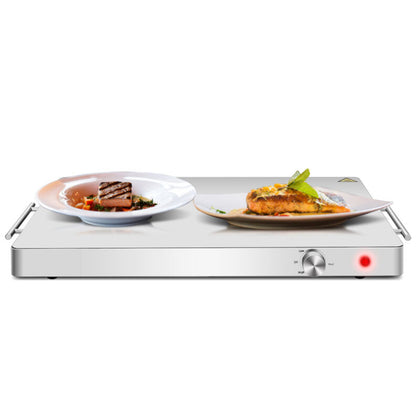 250W Electric Food Warmer Stainless Steel Warming Plate w/ Overheat Protection