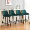 2X Modern Bar Stools Velvet Breakfast Stool Kitchen Pub Chair Metal Leg