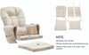 ONPNO Replacement Velvet Cushions 5PCS Set for Glider Rocking Chair and Stool