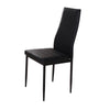 4pcs Black Faux Leather Dining Chairs Kitchen Dinning Room Metal Leg Padded Seat