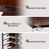 Industrial Bar Serving Cart Rolling Kitchen Island Cart w/Wine Rack Glass Holder