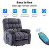 Electric Power Lift Riser Recliner Chair Sofa W/ Massage and Heat Armchair Grey