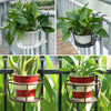 Round Metal Plant Flower Pots Fence Balcony Garden Hanging Rack Planter Basket