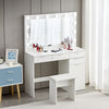 White Dressing Table Set with 4 Drawers LED Lights Mirror Bedroom Makeup Table
