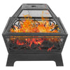 Outdoor Fire Pit BBQ Firepit Brazier Garden Square Table Stove Patio Heater