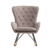 Upholstered Fabric Rocking Rocker Armchair Lounge Tufted Button Chair Rest Sofa