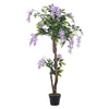 Large Artificial Wisteria Purple Blossom Tree with Pot Fake Plant Home Office UK