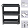 3 Tier Garage Mechanics Workshop Tool Trolley Storage Tray Shelf Wheeled Cart UK