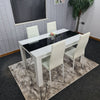 Dining Table Set and 6 4 black white Leather chairs kitchen table set of 4 or 6