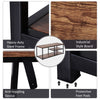 Industrial Style TV Stand Cabinet w/ Storage&2 Shelves Metal Frame Living Room