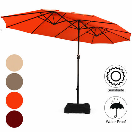 4.6M Patio Double-Sided Umbrella Parasol Outdoor Extra Large Crank Sunshade