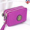 Women lady 3 Zipper Canvas Handbag Card Holder Phone Bag Coin Purse Wallet