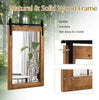 30''x22'' Wall Mount Mirror Decor Vanity Mirror Wood Frame Barn Door Style Brown