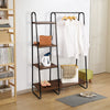 4 Tiers Clothes Rail Heavy Duty Coat Hanging Display Storage Shelf w/ Shoe Rack