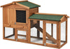 2-Floor Large Chicken Coop Wooden Rabbit Hutch W/Removable Tray &Ramp Waterproof