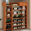 7 Tiers L123S Large Shoe Storage Cabinet Wooden Boot Stand Racks Storage Stand