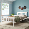 White Wooden Bed Frame 3FT Single Bed 4FT6 Double King Size Pine Slatted Bed