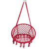 Red Boho Hanging Hammock Chair Cotton Woven Rope Swing Home Garden Chair Seat