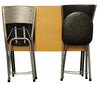 Meta Folding Dining Table with 4 Artificial Faux Leather Padded Chairs Set