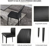 Modern Extendable MDF Wooden Dining Table PU Leather Chair Set For 6-8 Metal Leg