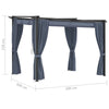 Gazebo with Curtains 3x3 m Anthracite Steel Y5E9
