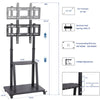 32-80" Mobile TV Cart Floor TV Stand Mount Pallet Rack Shelf TV Console Trolley