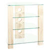 Hi-Fi Stand Rack Clear Tempered Glass 4-Tiers Audio Rack Entertainment Unit