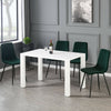 White High Gloss Dining Table 4-6 Seats Kitchen Tables Living Room Furniture