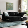 3 Seater Sofa Black Pull Out Sofa Comfy Cushions Right Hand Chase Sofabed