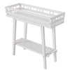 Elegant White Wood Plant Stand Balcony Corner Flower Pots Shelf Sofa Side Table