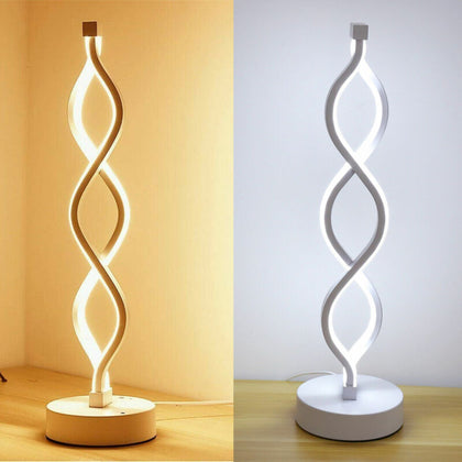 Modern Table Lamp Dimmable LED Spiral Wave Minimalist Lighting Design Desk Light