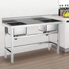 Kitchen SINK Commercial Catering 2/3 Bowl Workbench Prep Table Sink Basin Kit UK