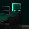 Black Bedside Table LED High Gloss 3 Drawers End Table Cabinet Bedroom Modern