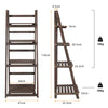 Vintage Wooden Ladder Flower Plant Stand Foldable 4 Tier Display Rack Bookshelf