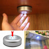 4pcs LED Touch Push Button Light Self-Stick on Battery Powered Cabinet Spot Lamp