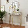 Half Moon Mirrored Console Table Dressing Desk Sofa Hallway Glass Accent Display