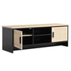 Modern TV Unit 120cm Cabinet Sideboard TV Stand Rattan Door Open Shelf Storage