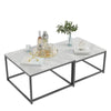 Genuine Marble Coffee Table Set of 2 Square Centre Table Side Table Home Display