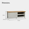 TV Unit Cabinet Stand Grey Modern w/ Media Storage Cupboard & Shelves | VonHaus