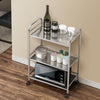 3 Shelves Kitchen Trolley Stainless Steel with Wheel Beauty Salon Cart Trolley