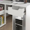 Computer Desk Office WhiteTable Workstation Study PC Furniture Drawer Bookcase H