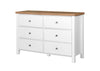 6 Drawer Bedroom Cabinet Bedside Chest Of Drawers White & Oak