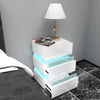 High Gloss 3 Drawers RGB LED Light Bedside Table Nightstand Cabinet Nightstand