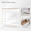 White Console Table Hallway Side Desk w/ Drawer 2 Shelves Worktop Retro Elegant
