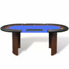 10 Player Casino Poker Table Desk Dealer Area with Removable Chip Tray Home Game