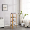 4 Tier Book Shelf Unit Bamboo Bookcase Bathroom Kitchen Storage Rack Display