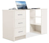 Large Computer Desk With Shelves & Drawers PC Writing Study Table Home Office