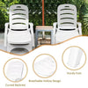 White Plastic Sunlounger Folding Garden Recliner Reclining Deck Chair Waterproof
